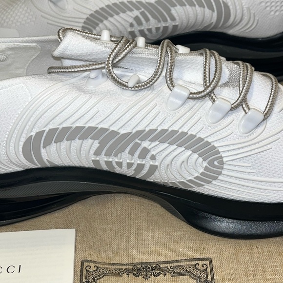 Authentic GUCCI SNEAKERS MENS RUN TRAINERS TECH FABRIC LOGO sz 11.5G / 12 US - Picture 4 of 15